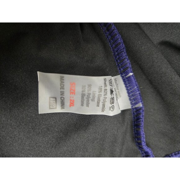 Womens Navy Blue Ruffled one shoulder top with High-Waisted Bikini Set 2XL - Picture 2 of 4